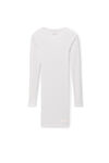 alexander wang white long sleeve loungewear dress in ribbed cotton jersey