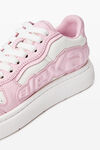 alexander wang white/pink puff pebble leather sneaker with logo