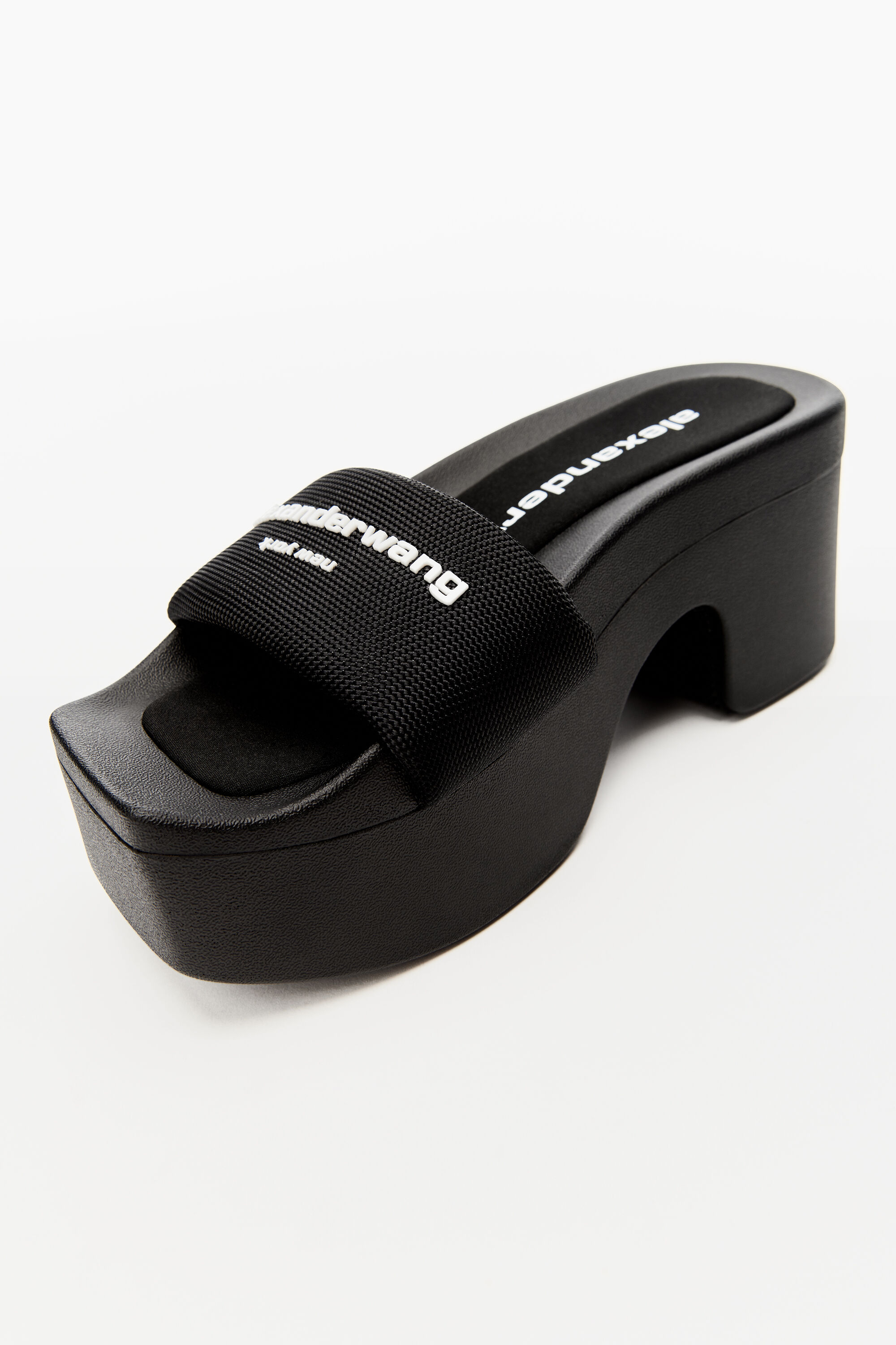 AW PLATFORM SLIDE IN NYLON in BLACK | alexanderwang®