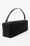 alexander wang black heiress flex bag in neoprene with 3d spikes