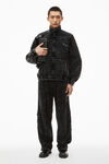 alexander wang washed pepper crocodile jacquard velour track jacket