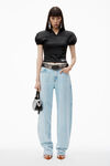 alexander wang bleach zipped back slit wide-leg jeans