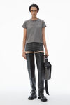 alexander wang washed granite shrunken glitter puff logo tee in cotton