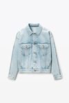 alexander wang bleach zipped sleeve trucker jacket in denim