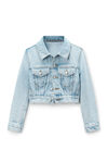 alexander wang bleach shrunken trucker jacket in comfort stretch denim