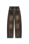 alexander wang distressed brown overdye 低腰宽松牛仔裤