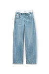 Mid-Rise Cotton Balloon Jeans with Pre-Styled Boxer