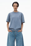 alexander wang washed vintage blue glitter puff logo tee in cotton