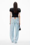 alexander wang bleach zipped back slit wide-leg jeans