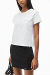 alexander wang white shrunken tee in high twist jersey