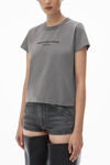 alexander wang washed granite shrunken glitter puff logo tee in cotton