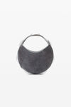 alexander wang asphalt dome circular top-handle bag in trompe-l'oeil denim leather