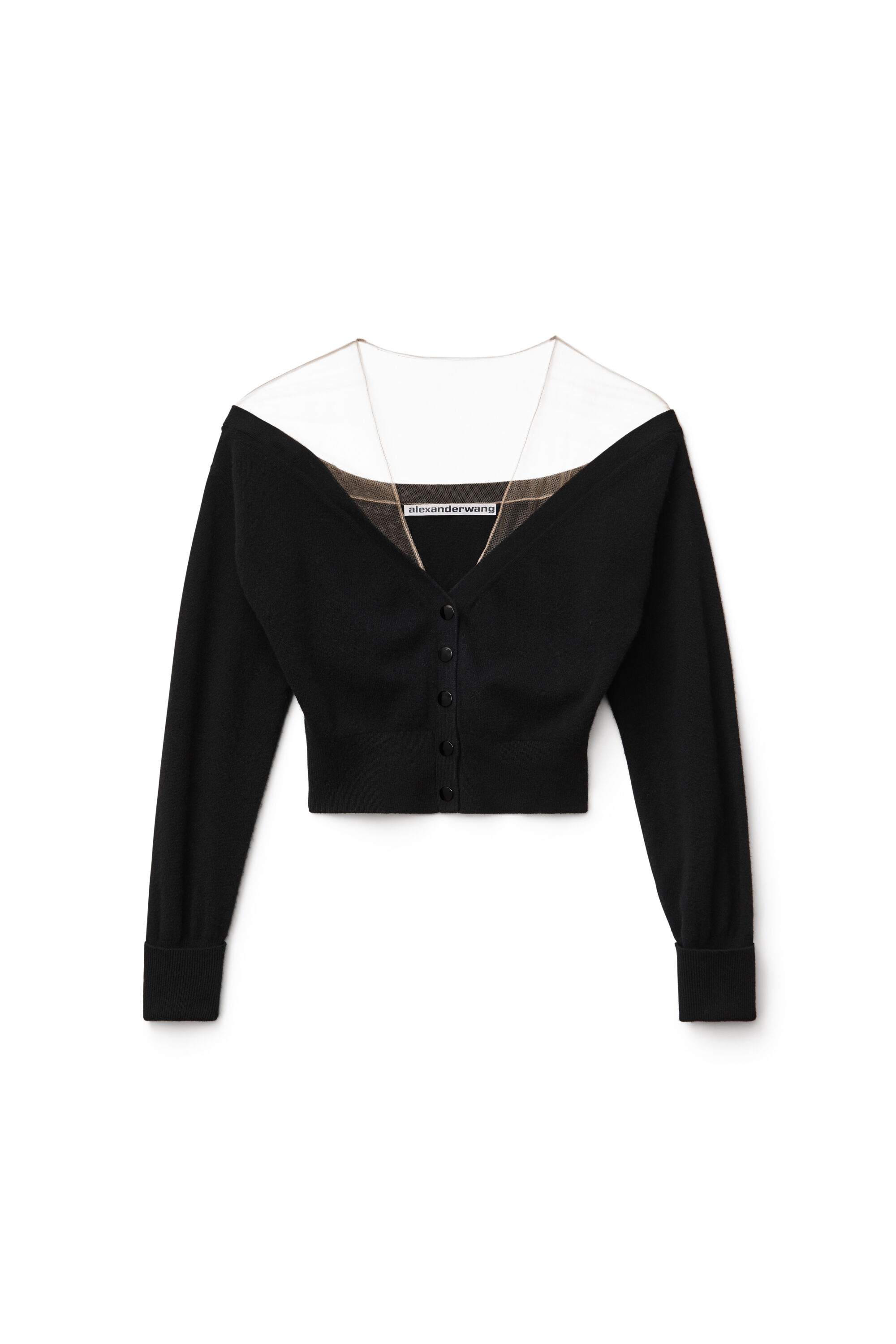 alexander wang sheer yoke cardigan