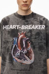 “Heartbreaker”图案印花棉质平纹针织布 T 恤
