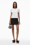 alexander wang white shrunken tee in high twist jersey