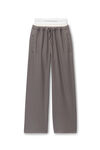 alexander wang washed granite wide leg sweatpants with pre-styled logo brief waistband