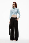 alexander wang bleach shrunken trucker jacket in comfort stretch denim