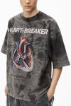 “Heartbreaker”图案印花棉质平纹针织布 T 恤