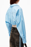 Cropped Drawstring Blouse in Cotton & Crystal Hotfix Poplin