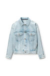 alexander wang bleach zipped sleeve trucker jacket in denim