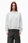 alexander wang vintage heather grey crewneck sweatshirt in dense fleece