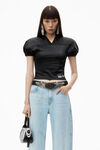 alexander wang bleach zipped back slit wide-leg jeans