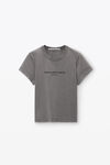 alexander wang washed granite shrunken glitter puff logo tee in cotton