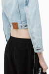 alexander wang bleach shrunken trucker jacket in comfort stretch denim