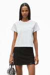 alexander wang white shrunken tee in high twist jersey