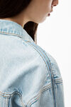 alexander wang bleach zipped sleeve trucker jacket in denim