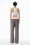 alexander wang washed granite wide leg sweatpants with pre-styled logo brief waistband