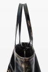 alexander wang black/ cream punch tote bag in brushed-effect leather