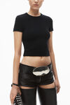 alexander wang black logo jacquard short sleeve baby tee