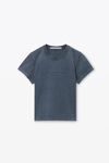 alexander wang acid river shrunken logo embossed tee in cotton