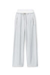 alexander wang light heather grey wide leg sweatpants with pre-styled logo brief waistband