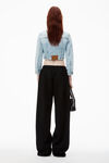 alexander wang bleach shrunken trucker jacket in comfort stretch denim