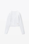 alexander wang white 无缝罗纹针织平纹针织布开衫