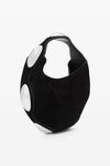 alexander wang black dome circular top-handle bag in calf leather