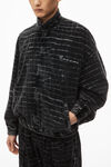 alexander wang washed pepper crocodile jacquard velour track jacket